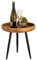 Beistelltisch Holz rund Couchtisch Wohnzimmer Tisch Metalbeine Holzplatte massiv Größe Durchmesser 40 - Höhe 40 cm