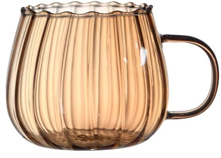 Kürbiss Tasse Aus Glas, 400 Ml Kürbistasse, Klarglasbecher In Kürbisform, Halloween Pumpkin Cup Herbsts Tasse