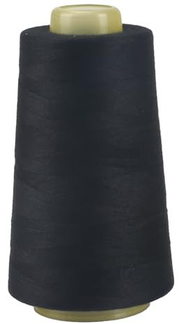 FOGAWA 1 Rollen Nähgarn Polyester Nähgarn Nähmaschinengarn, 40s/2, 3000 yards, Garnspule Overlockgarn für Näharbeiten, Quilten, Patchwork, Kleidung(Schwarz)