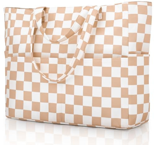 Strandtasche Badetasche Große XXL mit Reißverschluss Familie Beach Bag Shopper Damen, Leicht Faltbare Grosse Schwimmbadtasche, Urlaub Must Have Einkaufstaschen für Reisen Einkaufen Picknick Alltag