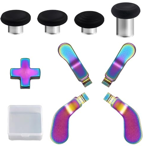 9 Pcs Elite Series 2 Core Controller Kits for Xbox Elite Series 2,Elite 2 Core Controller,Series 2 Controller Accessories with 4 Thumbsticks, 4 Paddles,1 D-Pads (Rainbow)