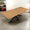 Esstisch 220x100 cm Holz 40mm Eiche-Optik, Spider Gestell schwarz, Baumkantentisch aus Holz, Casa Massiva