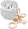 VISOOM Hülle Kompatibel mit Airpods 4 Cases 2024,Nette Schmuck Diamant Hülle für Frauen, Sparkly Air Pods 4 Gen Hülle Hard TPU Airpod 4th Generation Glitter Case mit Bling Schlüsselanhänger,Weiß