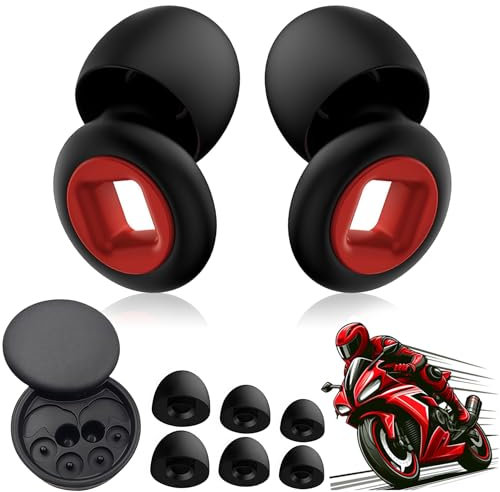 Sunshine Smile Moto Earplugs-27 Db, Wiederverwendbare Silikon Ohrstöpsel, Motorrad Lärmschutz, Schlafen und Lärmreduzierung