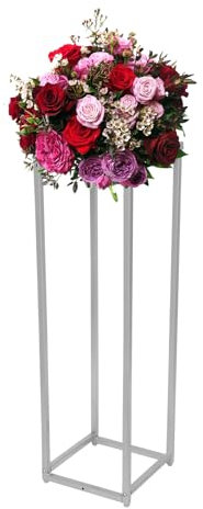 OUKANING 1/10 Teilig Blumenständer, Platzsparend, Blumensäule Metall, Häusliche/Gewerbliche Dekoration, Wiederverwendbar (Silber, 1 teilig)
