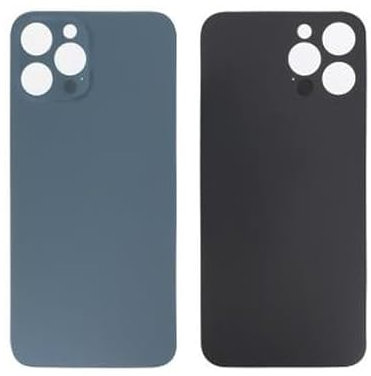 Mobile TM Compatible with Apple iPhone 12 Pro Max A2411 Blue Large Hole Back Glass without Logo