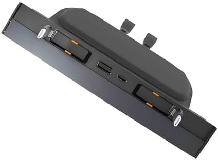 Car Interior Docking Station Multiple Port USB Hub With Retractable Charging Cable And Slide Covers For Center Console