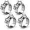 4Pcs 44-47mm T Bolt Hose Clamps, Adjustable Exhaust Pipe Clamp Set 304 Stainless Steel Heavy Duty Tube Clamps 22mm Band Width Hose Clips for Hose Exhaust Water Gas Pipe Tube Attachment