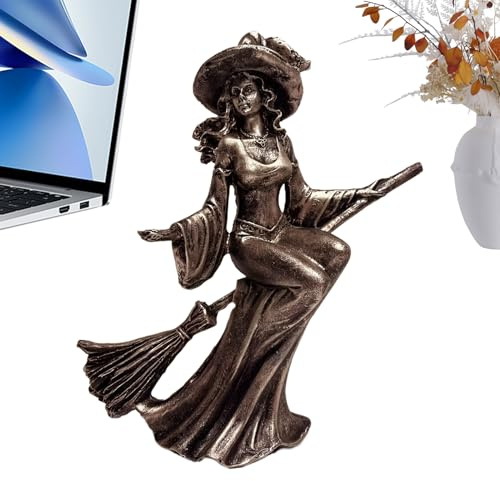 WJnflQN Halloween Hexe Statue - Dunkles Fantasy Zierfigur Gothic Deko,Retro Magiker Deko Dunkle Fantasy Für Eingangsbereich Schlafzimmer Kaminsims Schreibtisch