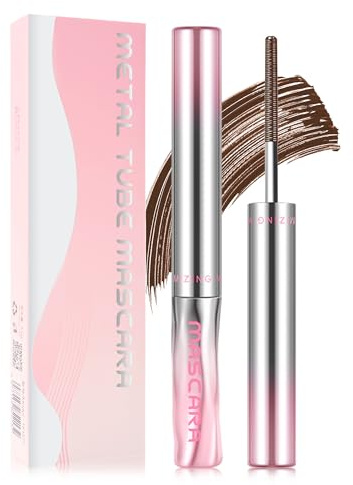 Wimperntusche Waterproof Braun, Long-lasting 3D Mascara Langlebige Verlängerung Volumizing Curling, Ultra Fine Brush Nicht klumpender, Wischfeste Formel,für Frau Weihnachten Partys Make Up-02#Brown