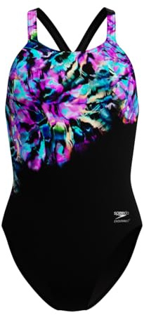 Speedo Club Training Bedruckter Powerback Badeanzug Damen