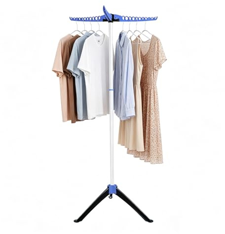 Minifactory Foldable Clothes Drying Rack with 360° Rotating Arms Portable Laundry Airer for Indoor & Outdoor Space-Saving Garment Rack Heavy Duty Tripod Clothes Hanger Stand for Apartments & Travel