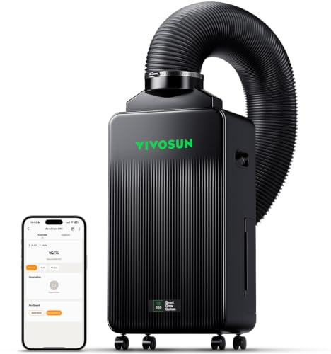 VIVOSUN Smart Luftentfeuchter 12L/Tag mit WLAN App Steuerung | 2L Wassertank, 24H Timer, 3 m Temperatur und Feuchtigkeitssensor mit VPD Überwachung für Growzelt, Growbox und Indoor Garten