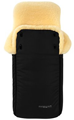 Kinderwagen- Lammfellfußsack „LUXUS“ Made in Germany-schwarz