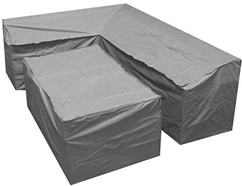Woodside Grey L Shape Outdoor Dining Waterproof Patio Rattan Set Cover