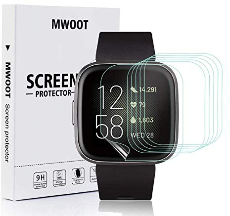 MWOOT 6 Unidades Protectores Pantalla Compatible con Fitbit Versa 2 Smartwatch Resistente a Arañazo Protector para Proteccion de Pantalla