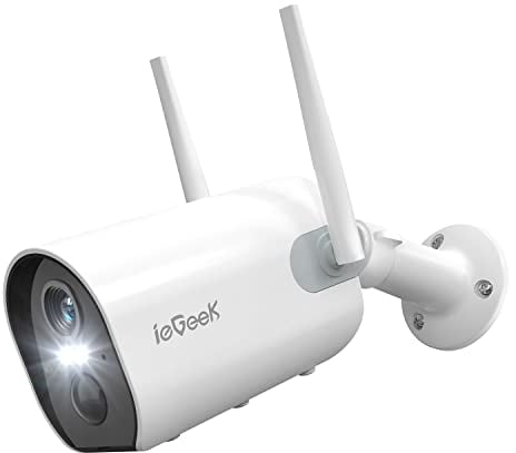 ieGeek 2K Wireless Security Camera Outdoor with Color Night Vision, Rechargeable Battery CCTV Camera Systems, WiFi Home Security Camera, PIR Motion Detection, Siren Floodlight, Cloud & SD Card Storage