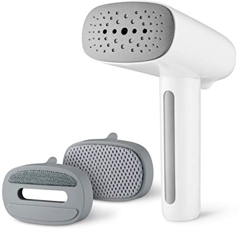 Ufesa GS1800 Plancha Vertical de Vapor, Viaje, 800W, Depósito 220ml, Elimina Arrugas, Olores y Desinfecta, Cepillo para Tejidos Gruesos y Delicados, Listo en 45s, Color Blanco