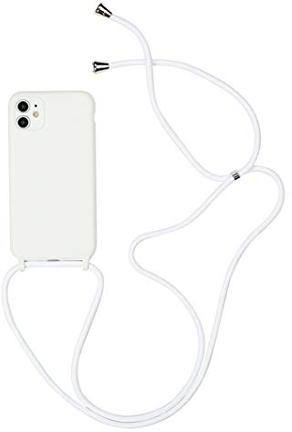 Jacyren Handykette kompatibel mit iPhone 8/7/SE (2020), Hülle iPhone 7 mit Umhängeband Silikon Case mit Kette zum umhängen, Weiß