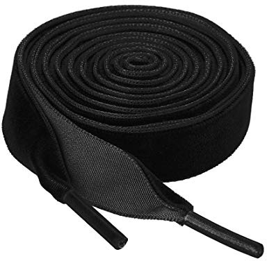 sourcing map Lacci piatti in velluto largo 1,5 cm, lacci per scarpe da ginnastica e stivali, Nero , 150cm/59