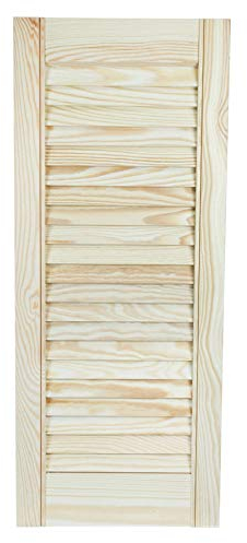 Proper Tools Louvre Door, Pine Wood, Vented Open, Ready to Paint Internal Louvre Cupboard Doors, Slatted Wardrobe Doors - 435 x 494mm