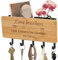 porte clef mural à grave personnalisé pour clés et lettres, petit porte clé mural en bambou pour mur, crochets à clés pour entrée, couloir, cuisine (Love Live Here)