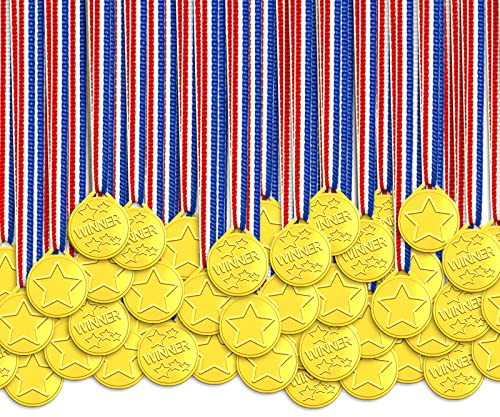 Anjing Medaillen für Kinder, 50 Stück Gewinner Goldmedaillen für Schule, Sportstag oder Kindergeburtstag Party Kindergeburtstag Spiele mitbringsel Partygeschenk für Kinder