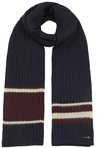Stetson Valcott Kaschmirschal - Mehrfarbiger Schal - Gestreifter Wollschal - Unisex - Herbst/Winter - Damen und Herren dunkelblau One Size