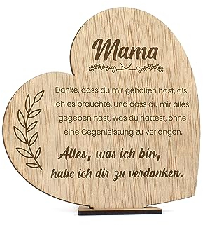 CONTRAXT Muttertagsgeschenk aus Holz für die Beste Mama Originelle Geschenkidee zum Geburtstag Dekorative Plakette als Gutschein-Alternative