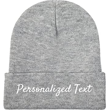 Miujonvy Individuelle Beanie Slouch Beanie Personalized Text Warme Strickschädelmütze