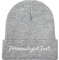 Miujonvy Individuell gestaltete Mütze Slouch Gray Beanie Personalized Text Personalisierte Strickmütze
