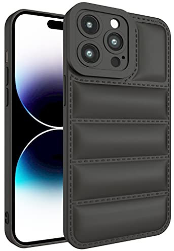 GTElectro Puffer Jacket Coat Design Soft Shockproof Case Cover for Apple iPhone 14 Pro Max (Black)