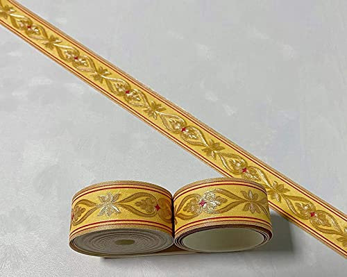 HAHII Frise de papier peint autocollant décoratif pour salle de bain, salon, cuisine Jaune 2,6 x 1000 cm