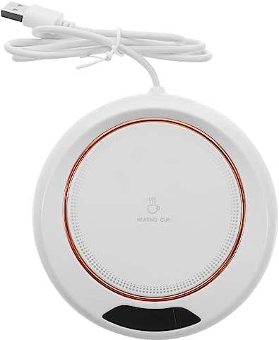 Anneome Usb Warm Coaster Coffee Thermal Mug Wireless Mug Warmer Heated Coffee Mug Usb Cup Warmer Metal Coffee Mugs Coffee Wamer Coffee Machines Coffee Warmer Abs Car Base White