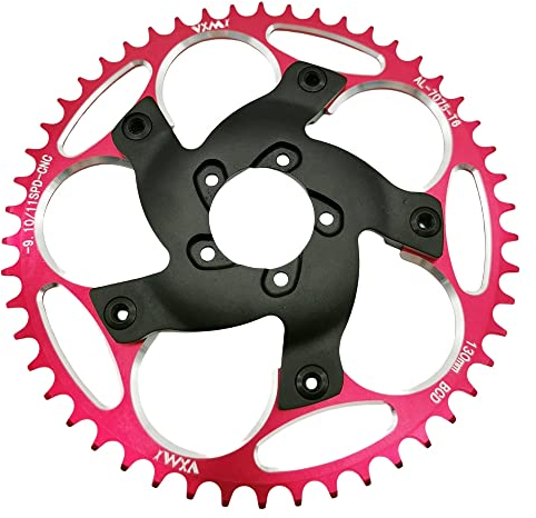 Für Bafang BBSHD 130BCD Kettenblatt Spider Kettenblatt Adapter eBike Motor Kits 39T-50T/52T/54T/56T/60T Kettenrad Kettenrad Kurbel (58T Rot)