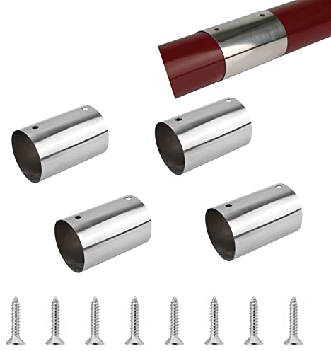 UFURMATE Handlauf-Rohrverbinder, 4 Stück, 45 mm Innendurchmesser, 201 Edelstahl, runder Handlaufverbinder, Handlaufverschraubung, Treppengeländerverbinder