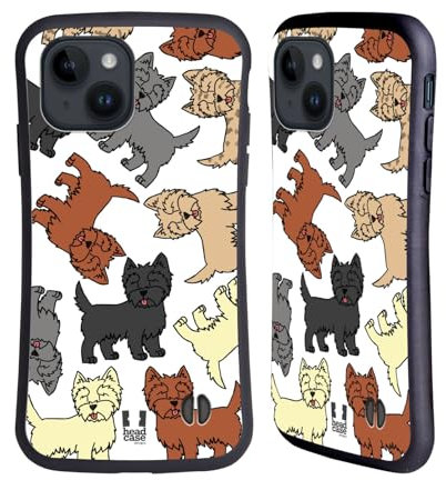 Head Case Designs Cairn Terrier Hunde Rassen Modelle 6 Hybride Handyhülle Hülle Huelle kompatibel mit Apple iPhone 15