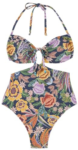 Women'Secret Trikini Paradise Baddräkter för kvinnor, Blått tryck, XS