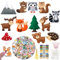 BDSHUNBF Nähset Kinder ab 6 Jahre, Waldtier Nähset Kinder mit 60 Aufklebern für Anfänger Mädchen Jungen, Kreativsets DIY Kunst Handwerk für Jungen Mädchen Weihnachten Geschenk