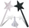 Zorkrin Fairy Wand Salt and Pepper Shakers,Wand Salt Shaker,Magic Wand Salt and Pepper Shakers,Star Salt and Pepper Shakers (Black+White)