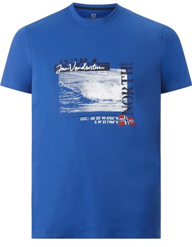 Jan Vanderstorm Herren T-Shirt Pitter | |Rundhals|großer Aufdruck| reine Baumwolle | große Größen L-7XL