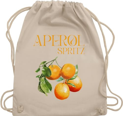 Turnbeutel Rucksack - Karneval & Fasching - Taschen - Aperol Spritz Orangen Aperol Kostüm - Unisize - Naturweiß - fastnacht turnbeutel-rucksack kamelle beutel köstüme karnevals wurfbeutel