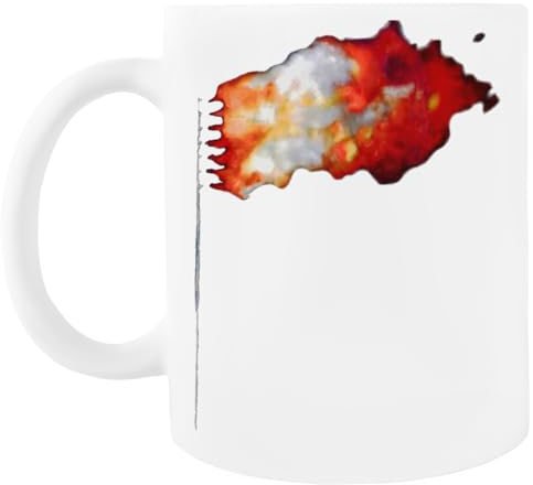 Bandera Ardiente Taza De Café Blanca Taza De Té De Cerámica