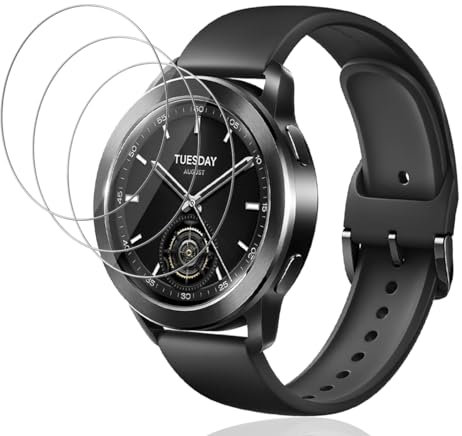 Phlleyaa Protector de pantalla para Xiaomi Watch S3, 3 unidades, dureza 9H, Fácil montaje, Sin burbujas, Antiarañazos, para Xiaomi Watch S3 Vidrio Templado