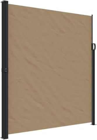 vidaXL Seitenmarkise, Sichtschutz Ausziehbar, Windschutz Sonnenschutz für Garten Balkon Terrasse, Seitenrollo Seitenwandmarkise, Taupe 220x600cm