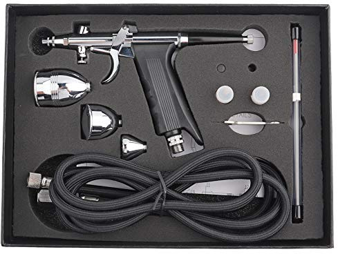 Pissente Aerógrafo Profesional Doble Acción con Boquillas 0.3/0.5mm, Pistola de Pintura por Gravedad Kit para Manualidades, Pasteles, Uñas, Maquillaje y Detalles