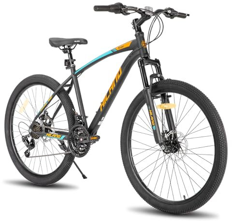 Hiland 27.5 Zoll Mountainbike, 21-Gang MTB Fahrrad mit Disc-Brake, Federgabel Radfahren Urban Commuter City Mountainbike, Orange