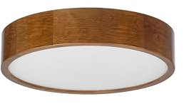 STOLARNIA PIKA Schlafzimmerlampe - Runde Holz Deckenlapme Rustikal 2xE27 (∅37 cm) - Modern Braun Deckenleuchte für, Wohnzimmer, Flur, Küche - Stilvolle Kiefernholz LEJA