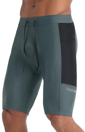 baleaf Radhose Herren Kurz Gepolstert 4D Fahrradhose Herren Kurz Gepolstert Grau+Schwarz XXL