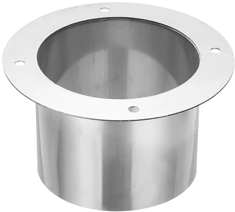 PATIKIL 5 Duct Connector Flange, Straight Pipe Exhaust Flange Stainless Steel Pipe Hose Duct Collar for Heating Cooling Ventilation HVAC System